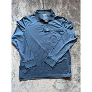 Duluth Trading Co. Relaxed Fit Long Sleeve Polo Size Men's Medium‎ Dusky Blue